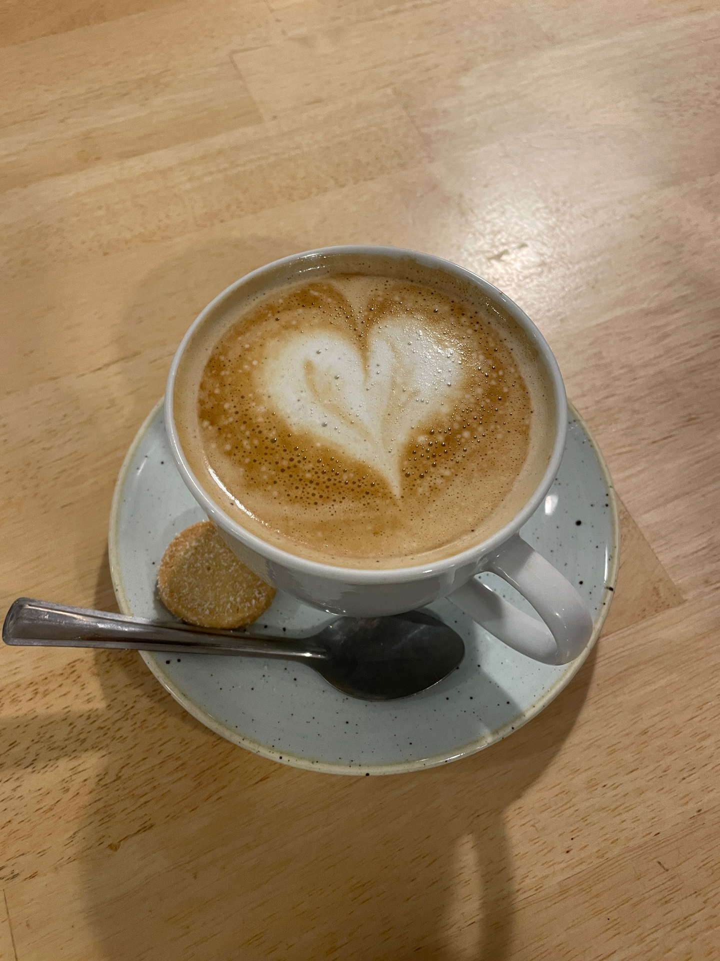 Cappuccino with heart latte art